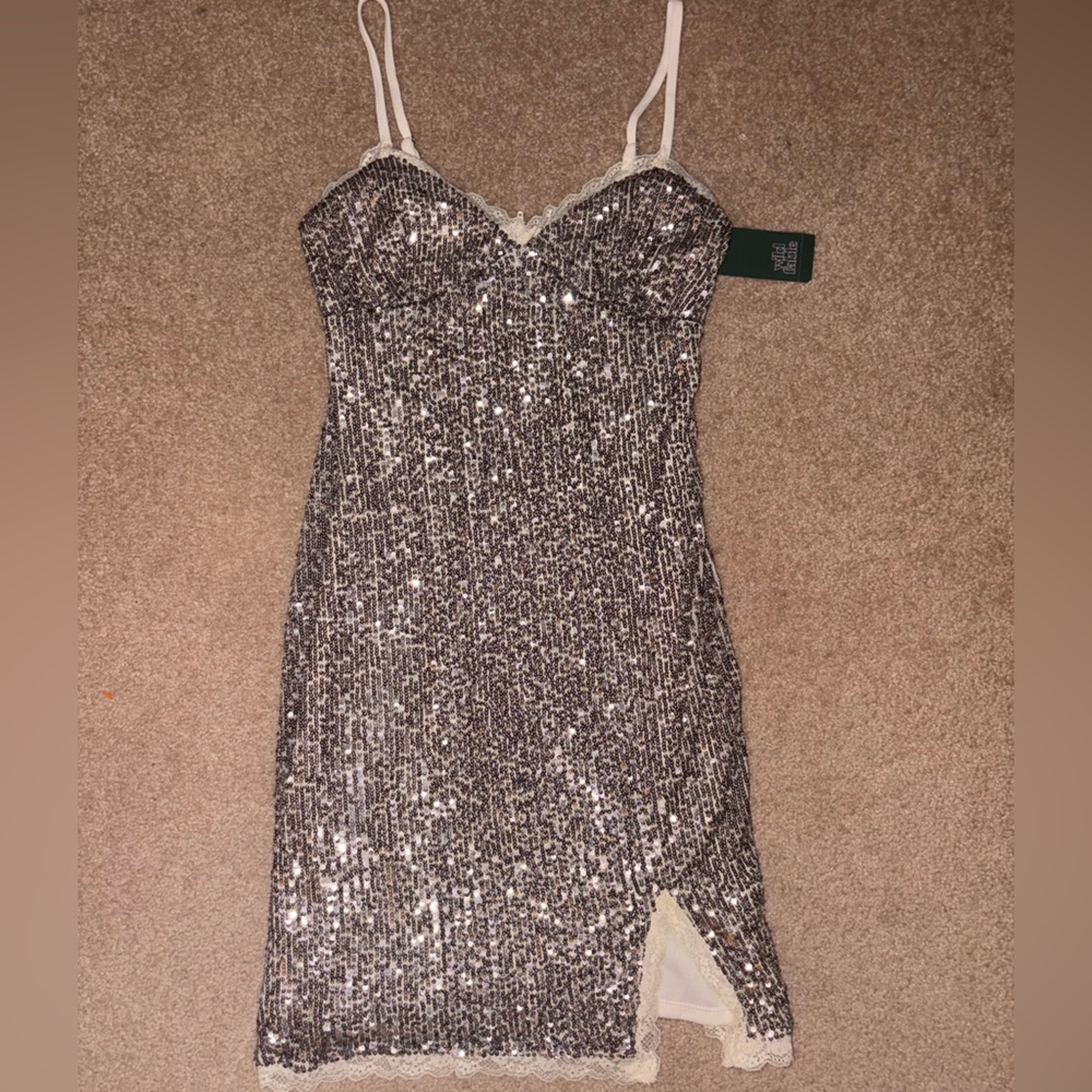 wild fable White Sequin-Trim Cami Top